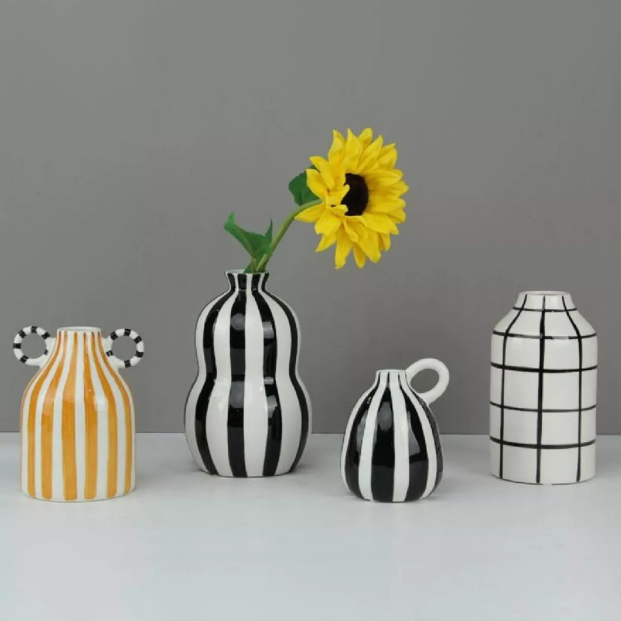 Geometric Line Ceramic Vase Geometric Line Ceramic Vase