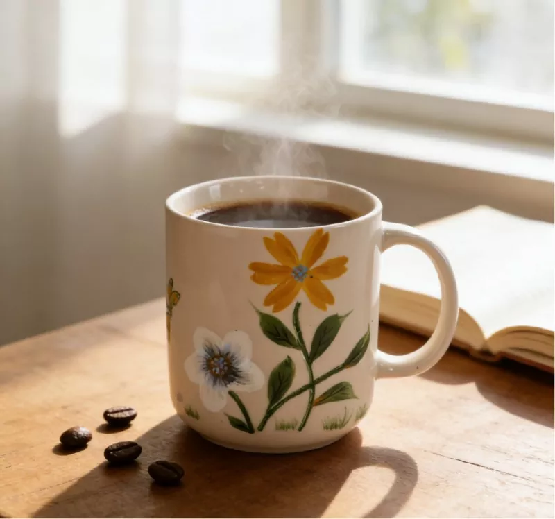 Hand Painted Floral Ceramic Mug Hand Painted Floral Ceramic Mug