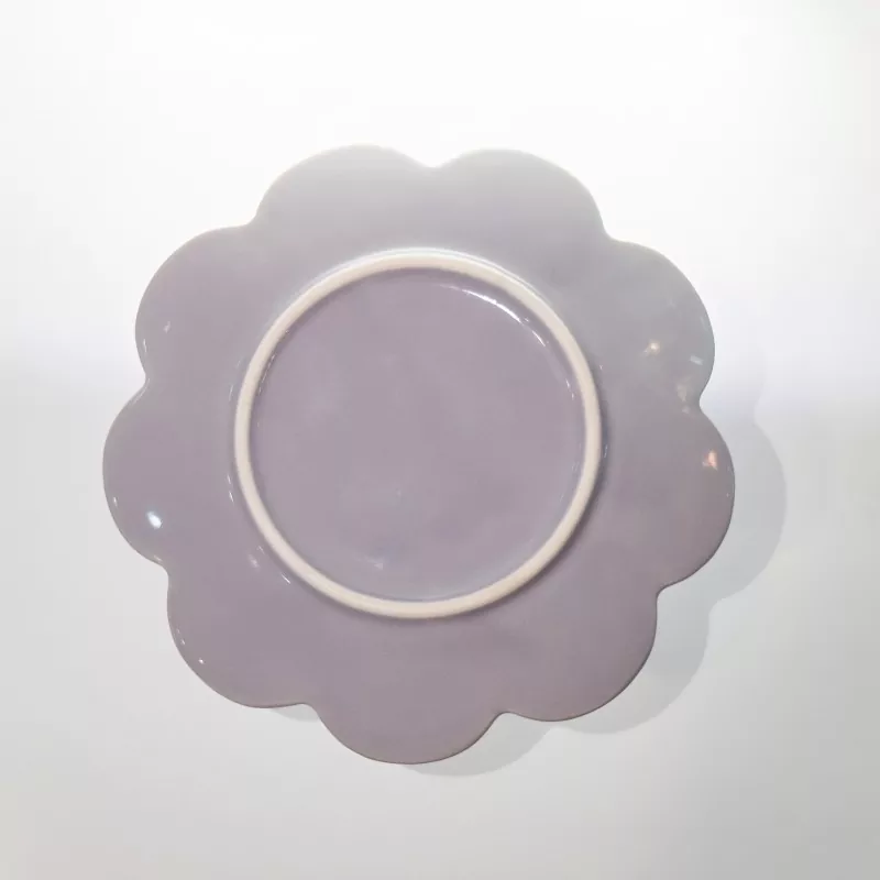 Decorative Purple Flower Ceramic Jewelry Tray