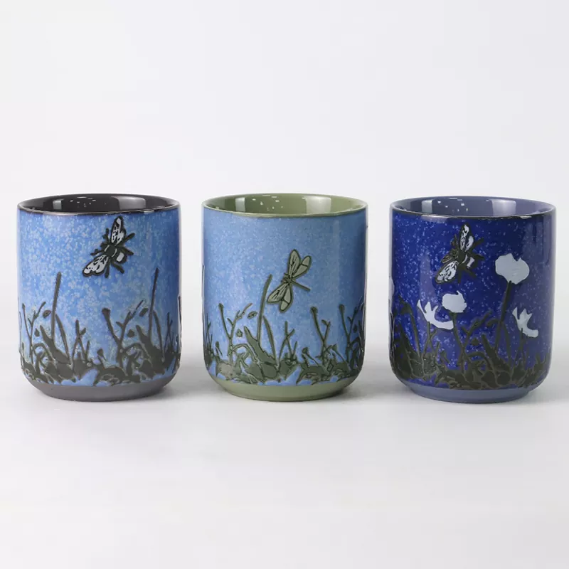 Insect-Pattern Ceramic Candle Holder