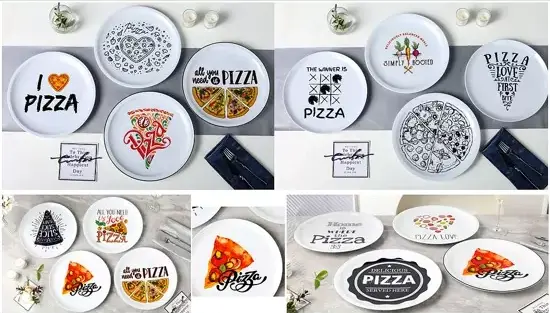 Pizza Themed Ceramic Plate Set Pizza Themed Ceramic Plate Set