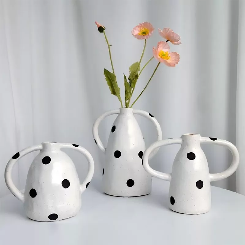 Polka Dot Stoneware Vase Polka Dot Stoneware Vase