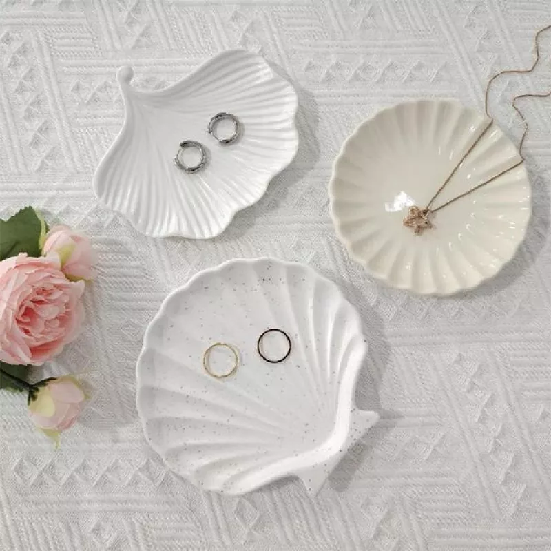 Shell And Starfish Ceramic Jewelry Tray